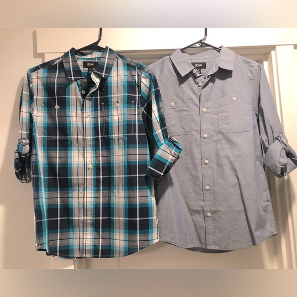 Lot of 2x NEW [urban pipeline] Boys Long-Sleeve Button-Up Dress Shirts Sz L - Picture 2 of 13